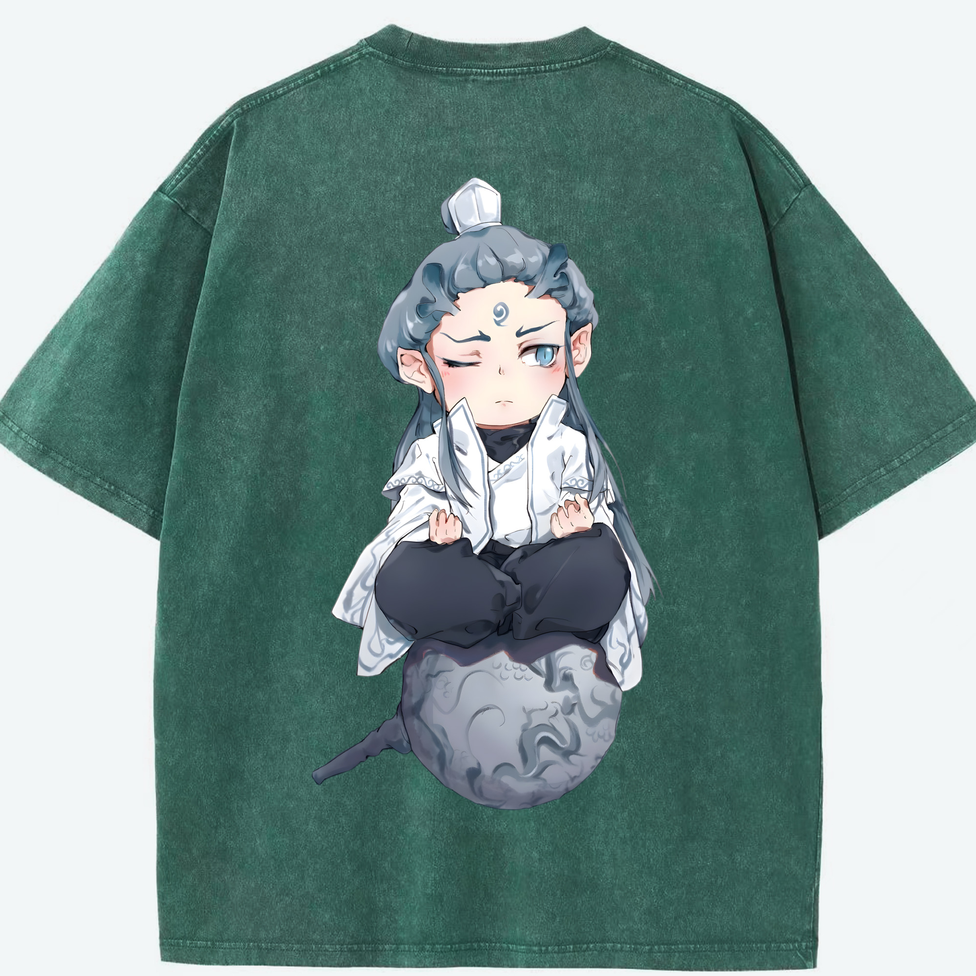 （画像用） Ne Zha 2 ナタ 魔童の大暴れ 綿100% ヴィンテージ風 半袖Tシャツ（背面プリント）